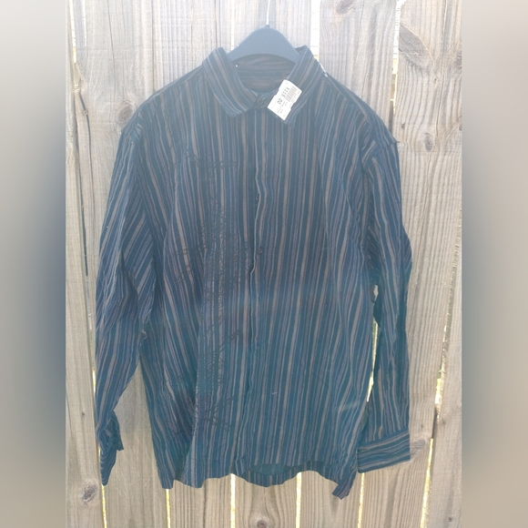 Puntodue Other - NWT Puntodue Shirt Men's XL Blue Striped Button Up Long Sleeve Casual Preppy